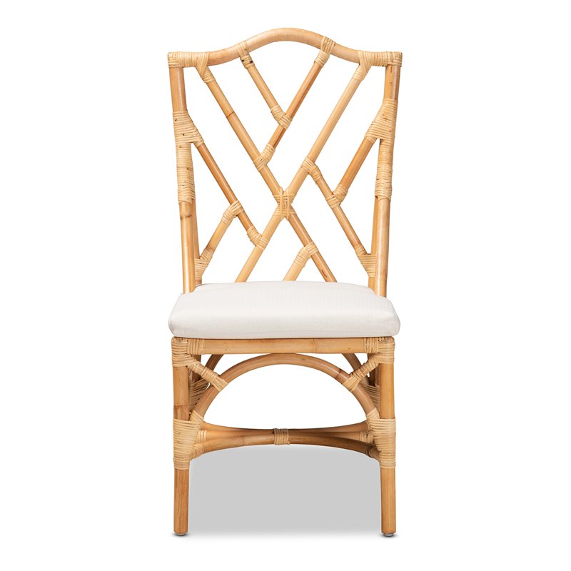 Bowery Hill Rattan Natural Chair Rectangular Fully Assembled 40.2