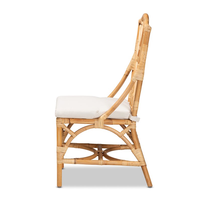 Bowery Hill Rattan Natural Chair Rectangular Fully Assembled 40.2