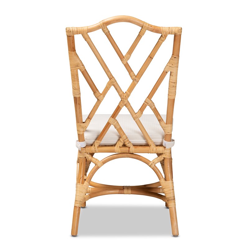 Bowery Hill Rattan Natural Chair Rectangular Fully Assembled 40.2