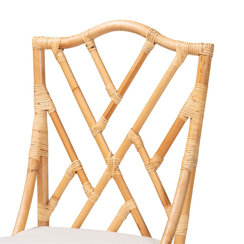 Bowery Hill Rattan Natural Chair Rectangular Fully Assembled 40.2