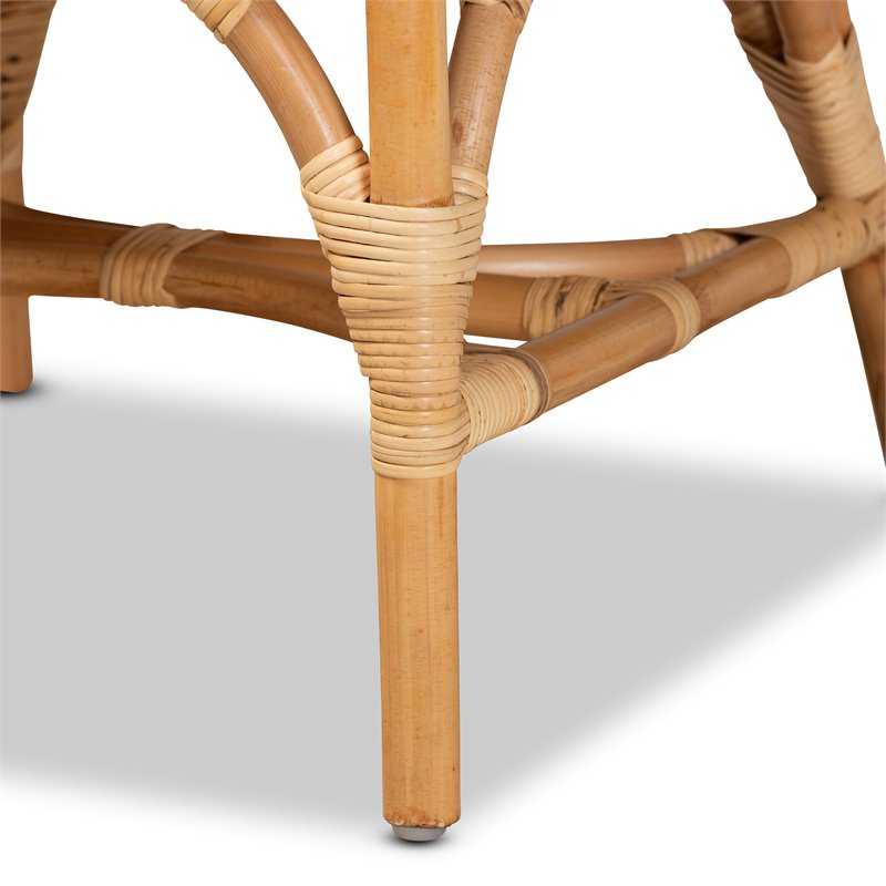 Bowery Hill Rattan Natural Chair Rectangular Fully Assembled 40.2