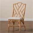 Bowery Hill Rattan Natural Chair Rectangular Fully Assembled 40.2