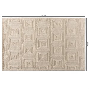 Bowery Hill Modern Ivory Hand-Tufted Wool Area Rug