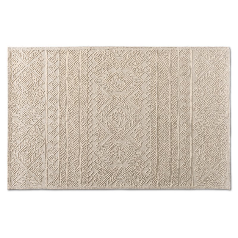 Bowery Hill Modern Ivory Hand-Tufted Wool Area Rug