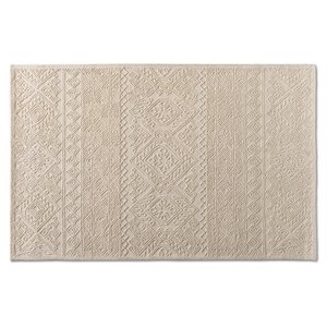 Bowery Hill Modern Ivory Hand-Tufted Wool Area Rug