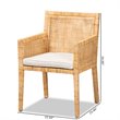 Bowery Hill Natural Finished Wood and Rattan Armchair
