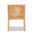 Bowery Hill Natural Finished Wood and Rattan Armchair