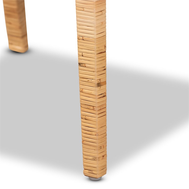 Bowery Hill Natural Finished Wood and Rattan Armchair
