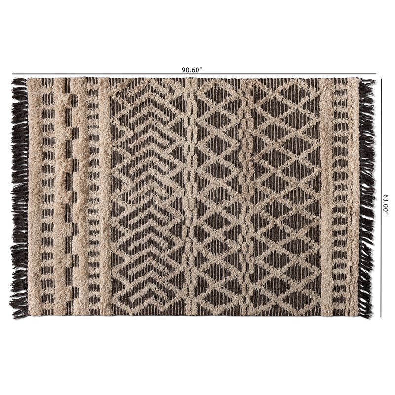 Bowery Hill Ivory and Charcoal Handwoven Wool Area Rug