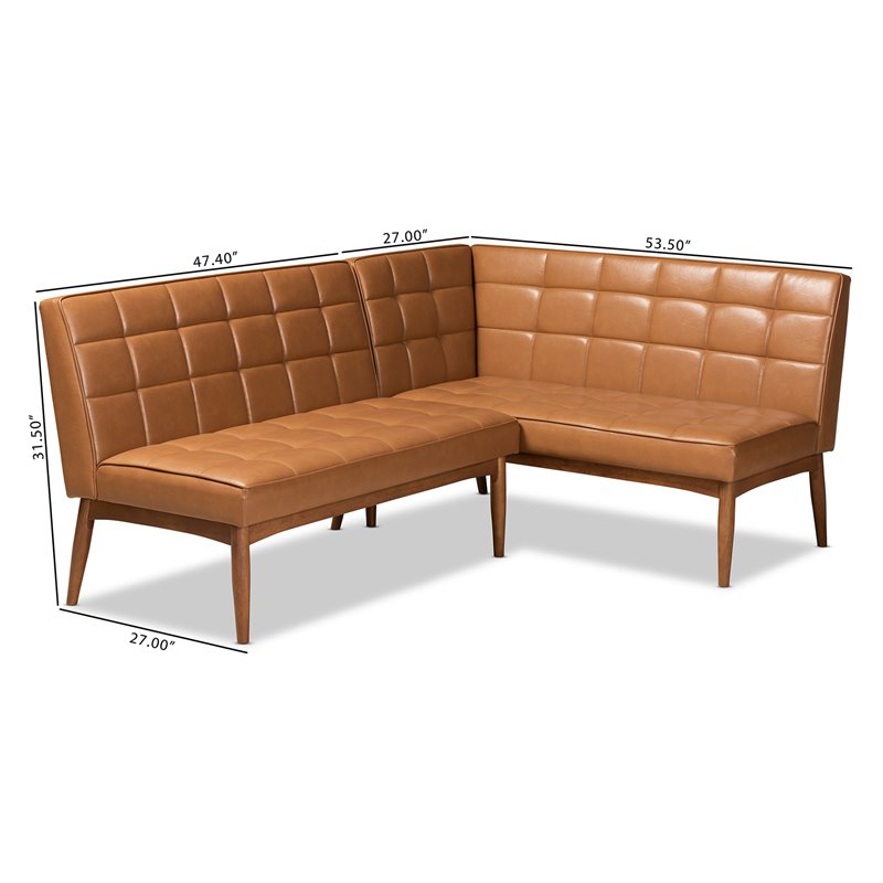 Bowery Hill Tan Brown Finished Wood 2-Piece Dining Set