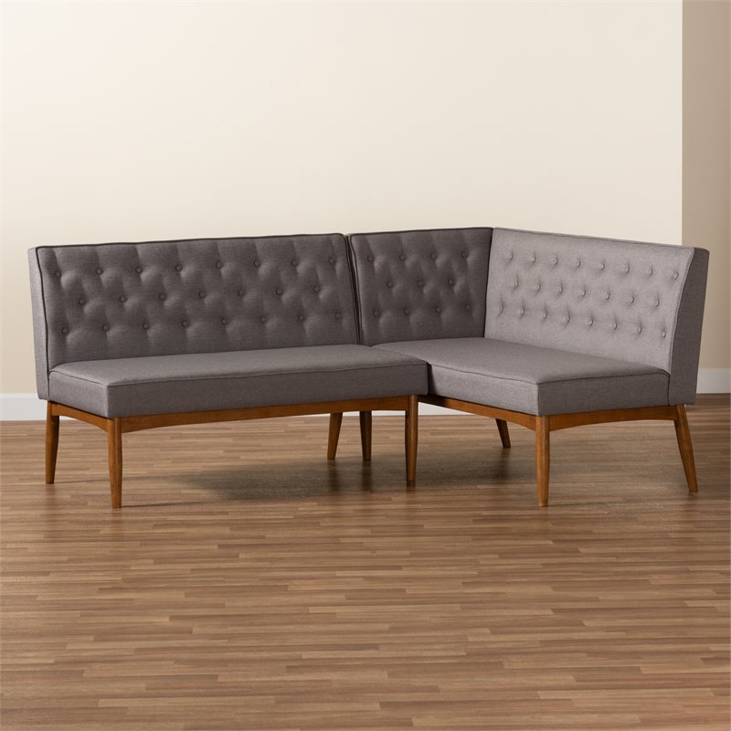Bowery Hill Grey and Brown Finished Wood 2-Piece Dining Set