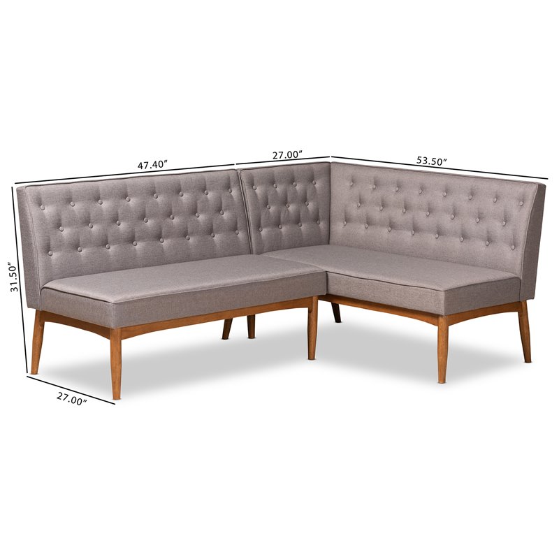 Bowery Hill Grey and Brown Finished Wood 2-Piece Dining Set