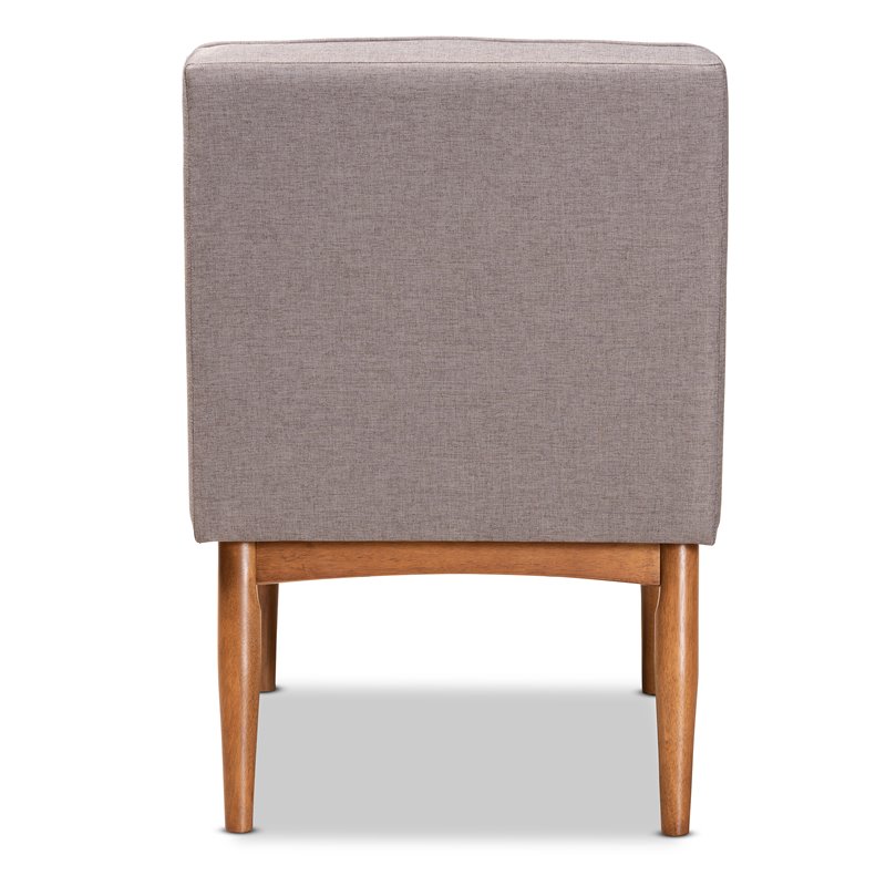 Bowery Hill Grey and Walnut Brown Finished Wood Dining Chair