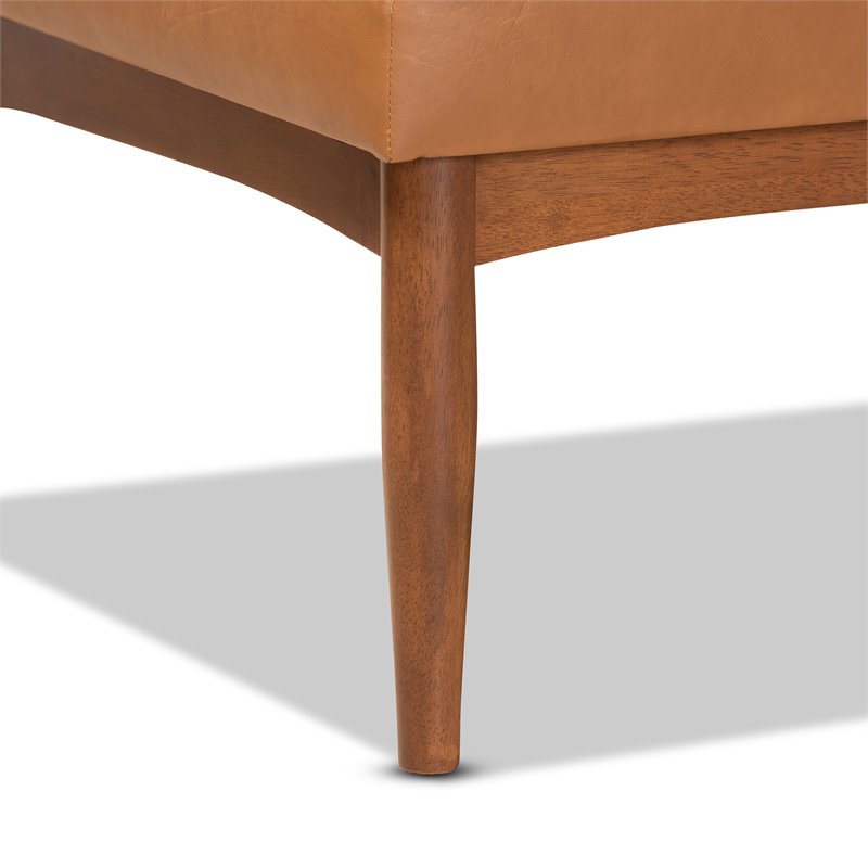 Bowery Hill Faux Leather Tan Dining Nook Set Rectangular Channel Tufted Unassembled