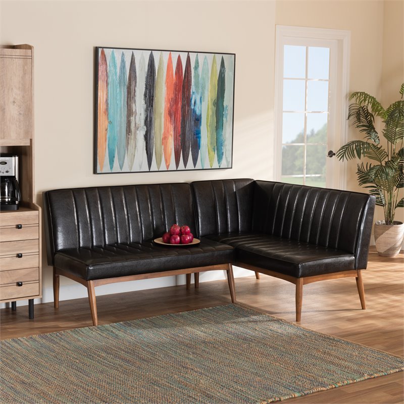 Bowery Hill Dark Brown and Brown Finished Wood 2-Piece Dining Set