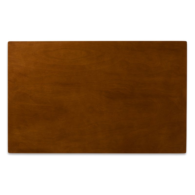 Bowery Hill Wood Walnut Brown Dining Set Rectangular Upholstered 5-Piece Unassembled