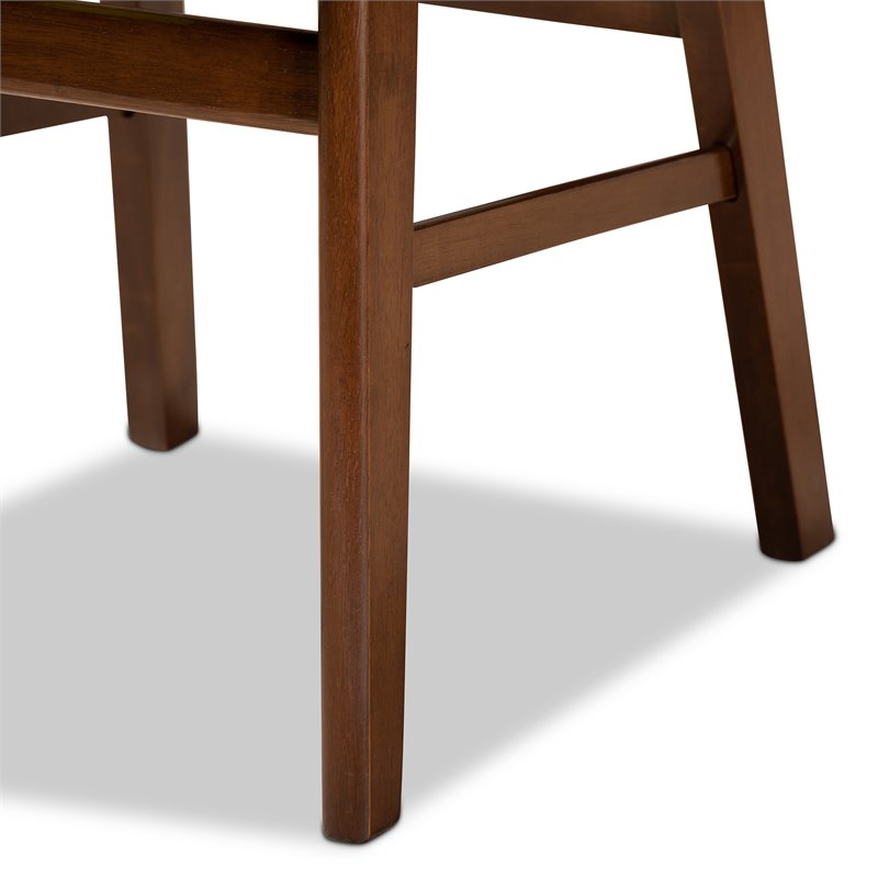 Bowery Hill Wood Walnut Brown Dining Set Rectangular Upholstered 5-Piece Unassembled