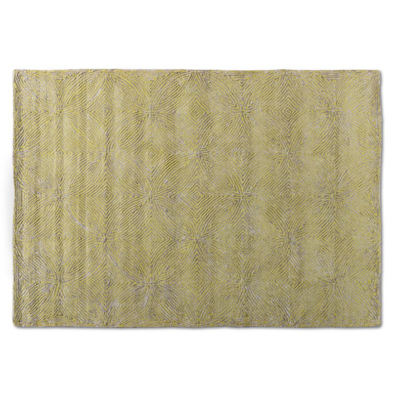 Bowery Hill Modern Lime Green and Grey Hand-Tufted Viscose Fabric Blend Area Rug