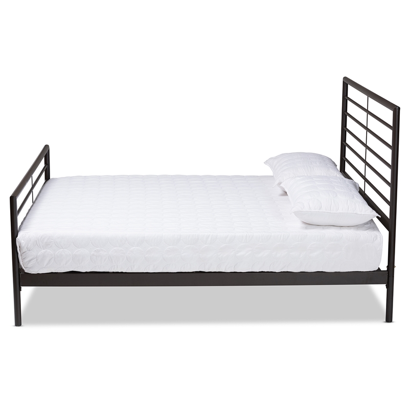 Bowery Hill Industrial Black Finished Metal Full Size Platform Bed