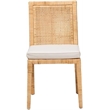 Bowery Hill Mahogany Wood Natural Dining Chair Rectangular Fully Assembled