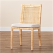 Bowery Hill Mahogany Wood Natural Dining Chair Rectangular Fully Assembled