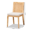 Bowery Hill Mahogany Wood Natural Dining Chair Rectangular Fully Assembled