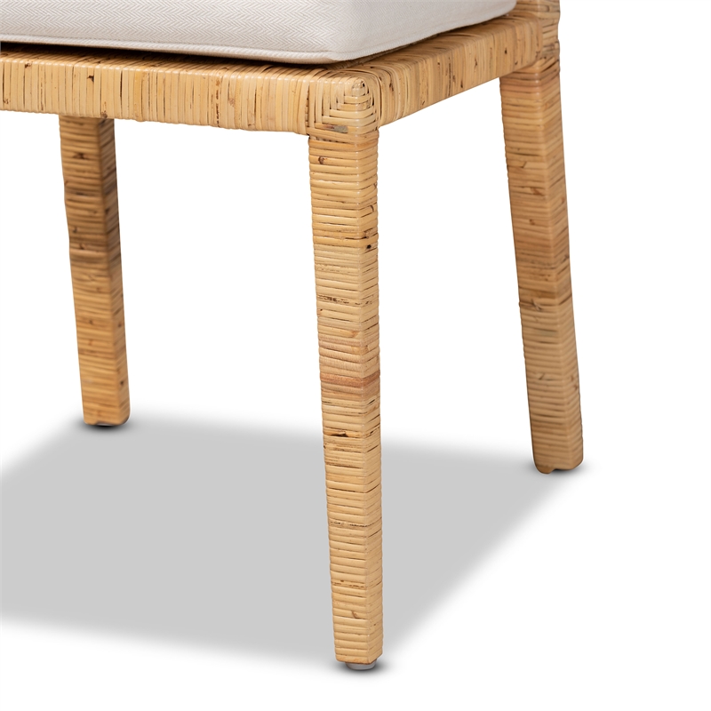 Bowery Hill Mahogany Wood Natural Dining Chair Rectangular Fully Assembled