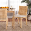 Bowery Hill Mahogany Wood Natural Dining Chair Rectangular Fully Assembled