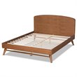 Bowery Hill Rubberwood Walnut Brown Platform Bed Rectangular Assembly Required Queen Size