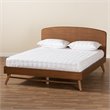 Bowery Hill Rubberwood Walnut Brown Platform Bed Rectangular Assembly Required Queen Size
