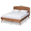 Bowery Hill Rubberwood Walnut Brown Platform Bed Rectangular Assembly Required Queen Size