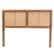 Bowery Hill Rattan Ash Walnut Full Size Headboard Rectangular Woven Detailing 55.9