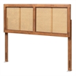 Bowery Hill Rattan Ash Walnut Full Size Headboard Rectangular Woven Detailing 55.9
