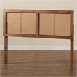Bowery Hill Wood Walnut Headboard Rectangular Mid-Century Modern 61.2