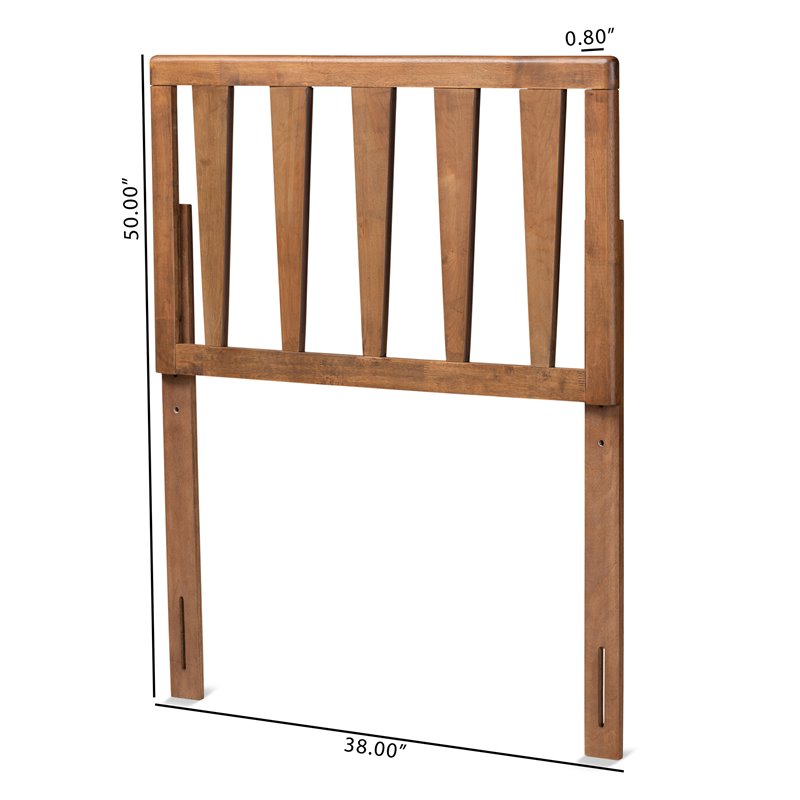 Bowery Hill Walnut Finished Wood Twin Size Headboard
