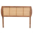 Bowery Hill Rubber Wood Ash Walnut Headboard Rectangular Woven Detailing 60.6