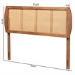Bowery Hill Rubber Wood Ash Walnut Headboard Rectangular Woven Detailing 60.6