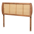 Bowery Hill Rubber Wood Ash Walnut Headboard Rectangular Woven Detailing 60.6