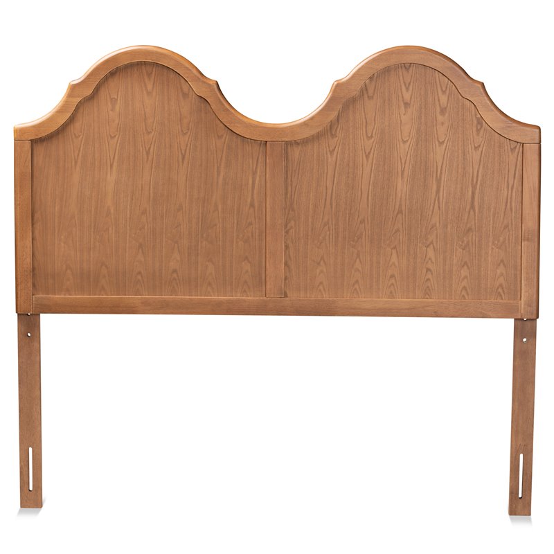 Bowery Hill Wood Queen Size Arched Headboard in Ash Walnut Finished