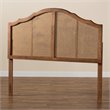 Bowery Hill Rubberwood Ash Walnut King Size Arched Headboard Unassembled