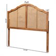 Bowery Hill Rubberwood Ash Walnut King Size Arched Headboard Unassembled