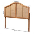 Bowery Hill Rubberwood Ash Walnut King Size Arched Headboard Unassembled