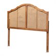 Bowery Hill Rubberwood Ash Walnut King Size Arched Headboard Unassembled