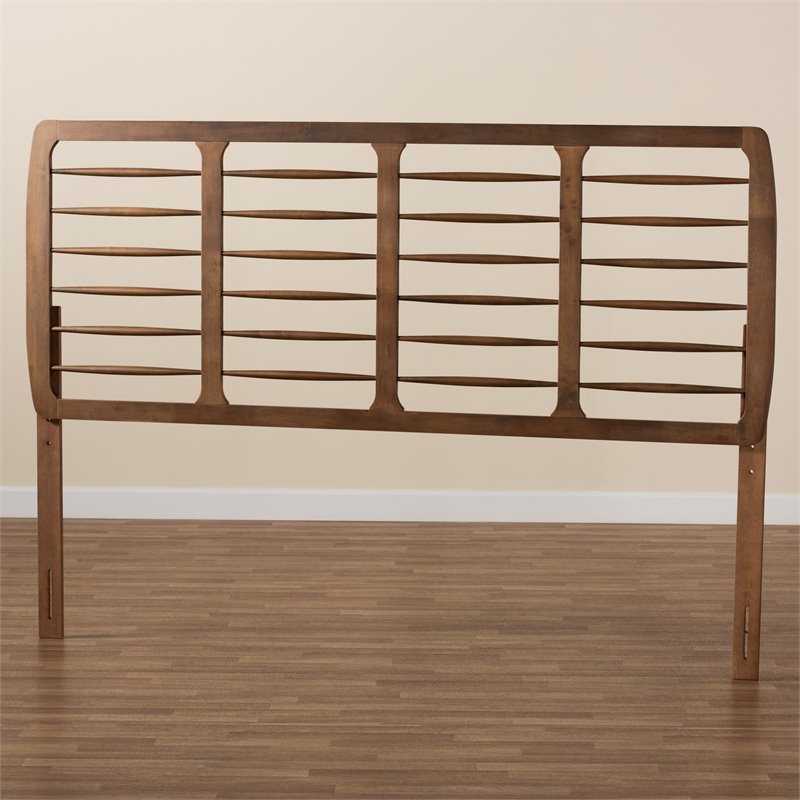 Bowery Hill Ash Walnut Finished Wood King Size Headboard