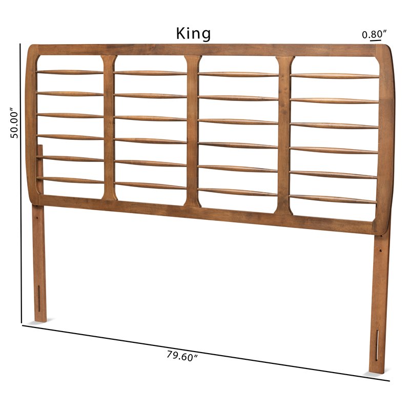 Bowery Hill Ash Walnut Finished Wood King Size Headboard