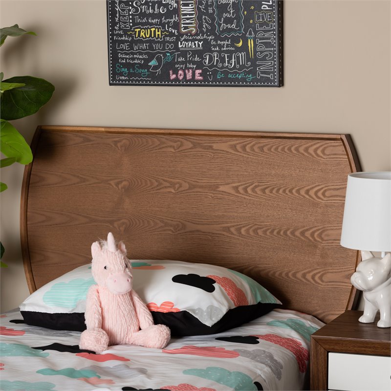Bowery Hill Walnut Finished Wood Twin Size Headboard