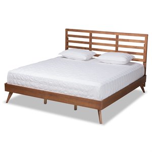 Bowery Hill Modern Brown Finished Wood King Size Platform Bed