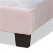 Bowery Hill Modern Velvet Fabric Upholstered Full Size Panel Bed in Light Pink
