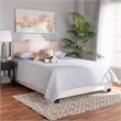 Bowery Hill Modern Velvet Fabric Upholstered Full Size Panel Bed in Light Pink