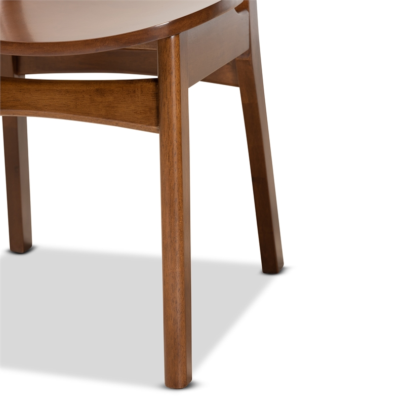 Bowery Hill Walnut Brown Finished Wood 2-Piece Dining Chair Set